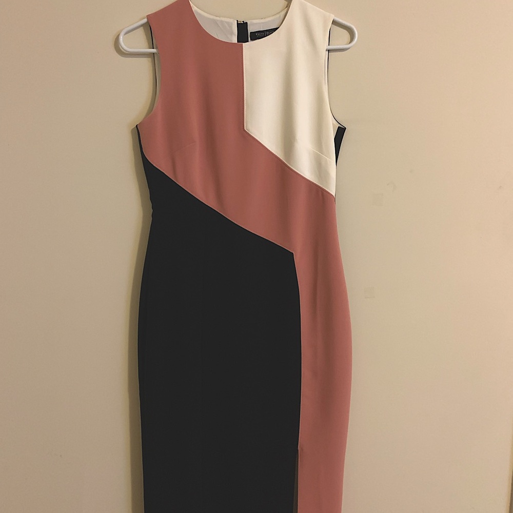 White House Black Market Tri-Colored Midi Dress